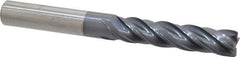 Accupro - 7/16", 4 Flute, Single End, Solid Carbide, Corner Chamfer End Mill - 4" OAL, Right Hand Flute, 2" LOC, Right Hand Cut - USA Tool & Supply