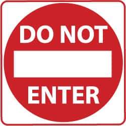 NMC - "Do Not Enter", 30" Wide x 30" High, Aluminum Traffic Control Signs - 0.08" Thick, Red on White, High Intensity Reflectivity, Square, Post Mount - USA Tool & Supply
