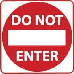 NMC - "Do Not Enter", 30" Wide x 30" High, Aluminum Traffic Control Signs - 0.08" Thick, Red on White, Engineer Grade Reflectivity, Square, Post Mount - USA Tool & Supply