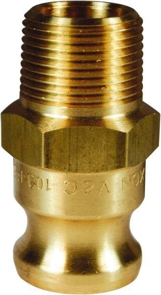 Dixon Valve & Coupling - 1-1/2" Brass Cam & Groove Suction & Discharge Hose Male Adapter Male NPT Thread - Part F, 1-1/2" Thread, 250 Max psi - USA Tool & Supply