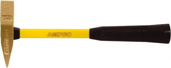 Ampco - 1-1/2 Lb Head Scaling Hammer - 14" Long, 1-1/8" Face Diam, Fiberglass Handle - USA Tool & Supply