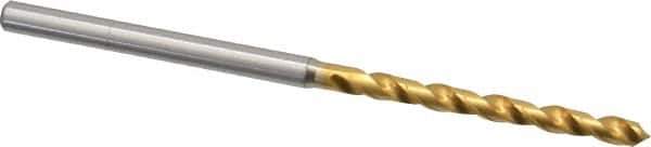 OSG - #38 130° Vanadium High Speed Steel Jobber Drill - TiN Finish, Right Hand Cut, Spiral Flute, Straight Shank, 62mm OAL, Standard Point - USA Tool & Supply