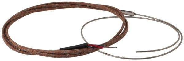 Thermo Electric - 0 to 750°F, T Flexible, Thermocouple Probe - 3 Ft. Cable Length, Stripped Ends, 12 Inch Probe Sheath Length, 3 Sec Response Time - USA Tool & Supply