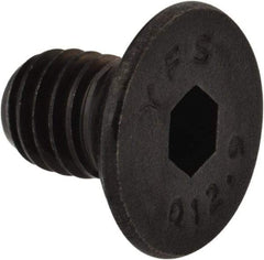 Value Collection - M5x0.80 Metric Coarse Hex Socket Drive, 90° Flat Screw - Grade 12.9 Alloy Steel, Black Oxide Finish, Fully Threaded, 8mm OAL - USA Tool & Supply