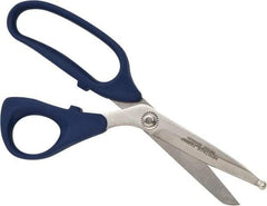 Heritage Cutlery - 3" LOC, 9" OAL Stainless Steel Standard Shears - Ambidextrous, Plastic Bent Handle, For Poultry Processing - USA Tool & Supply