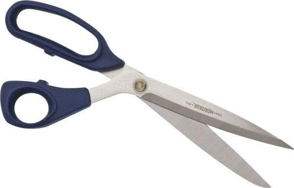 Heritage Cutlery - 5-1/2" LOC, 12" OAL Stainless Steel Heavy Duty Shears - Ambidextrous, Plastic Bent Handle, For General Purpose Use - USA Tool & Supply