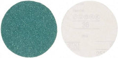 3M - 5" Diam, 36 Grit Aluminum Oxide Adhesive PSA Disc - Very Coarse Grade, Green, E Weighted Backing, Flexible, Use with Random Orbital Sanders - USA Tool & Supply