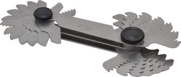 Value Collection - 28 Leaf, 0.5 to 6mm Pitch Range, 4 to 56 TPI Range, Screw Pitch Gage - USA Tool & Supply