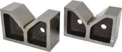 Value Collection - 3 to 3-17/32" Capacity, 90° Angle, Cast Iron V-Block - 7" Long x 3" Wide x 4-17/32" High, Sold as Matched Pair - USA Tool & Supply