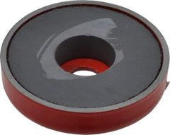 Value Collection - 10-24 Tap, 10 kg Average Pull Force, 2" Diam, 3/8" High, Ceramic Pot Magnet - Red, 0.34" Countersunk Hole - USA Tool & Supply