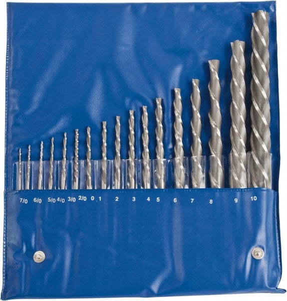 Value Collection - #10 to #7 Pin, 0.0666 to 0.7216" Diam, 0.0497 to 0.5799" Small End, Straight Shank, Taper Pin Reamer Set - USA Tool & Supply