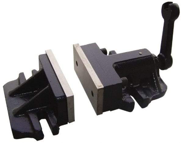 Interstate - 8" Jaw Width, Horizontal Stationary Machine Vise - Manual Operation, 1 Station, 13.39" Long x 3-3/16" Deep, 2-3/4" Jaw Height - USA Tool & Supply