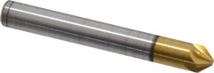 Melin Tool - 1/4" Head Diam, 1/4" Shank Diam, 6 Flute 82° Cobalt Countersink - TiN Finish, 2" OAL, Single End, Straight Shank, Right Hand Cut - USA Tool & Supply