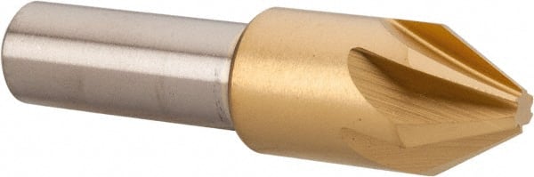 Melin Tool - 1/2" Head Diam, 3/8" Shank Diam, 6 Flute 60° Cobalt Countersink - USA Tool & Supply