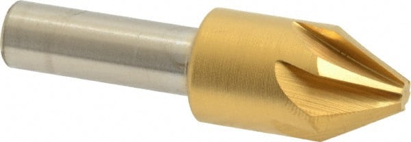 Melin Tool - 5/8" Head Diam, 3/8" Shank Diam, 6 Flute 60° Cobalt Countersink - USA Tool & Supply