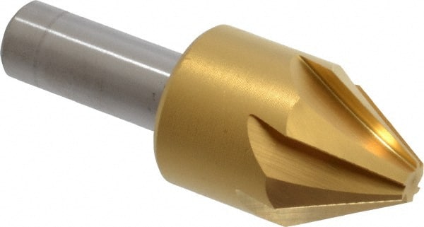 Melin Tool - 1" Head Diam, 1/2" Shank Diam, 6 Flute 60° Cobalt Countersink - USA Tool & Supply