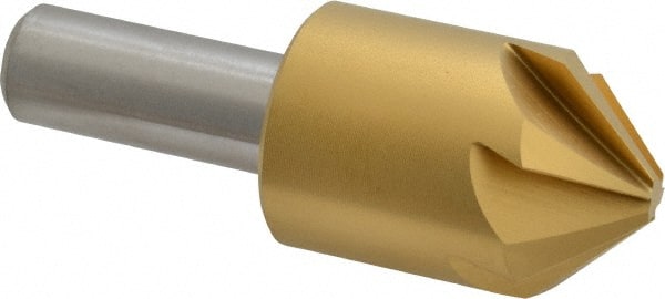 Melin Tool - 1" Head Diam, 1/2" Shank Diam, 6 Flute 90° Cobalt Countersink - USA Tool & Supply