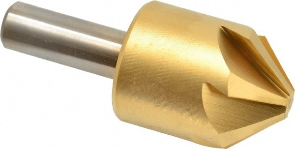 Melin Tool - 1-1/4" Head Diam, 1/2" Shank Diam, 6 Flute 90° Cobalt Countersink - USA Tool & Supply