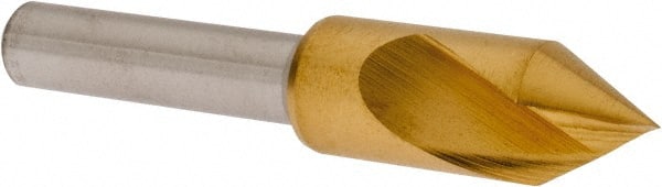 Melin Tool - 3/8" Head Diam, 1/4" Shank Diam, 1 Flute 60° Cobalt Countersink - USA Tool & Supply