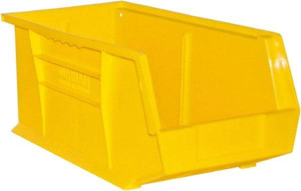 Durham - 14-5/8" Deep, Yellow Plastic Hang and Stack Bins - 7" High x 8-1/4" Wide x 14-5/8" Long - USA Tool & Supply