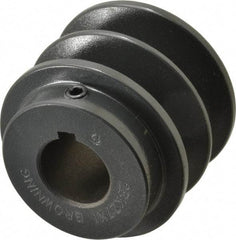 Browning - 1" Bore, 1-31/32 Long, 2.7" Outside Diam, Finished Bore Two Groove V Belt Sheave - 2-1/2 Belt Pitch B, 2.1" Pitch Diam of 4L Belt - USA Tool & Supply