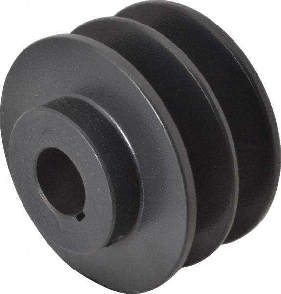 Browning - 7/8" Bore, 1-31/32 Long, 3.35" Outside Diam, Finished Bore Two Groove V Belt Sheave - 3 Belt Pitch B, 2.6" Pitch Diam of 4L Belt - USA Tool & Supply