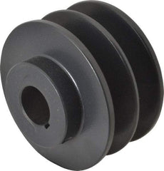 Browning - 7/8" Bore, 1-31/32 Long, 3.35" Outside Diam, Finished Bore Two Groove V Belt Sheave - 3 Belt Pitch B, 2.6" Pitch Diam of 4L Belt - USA Tool & Supply