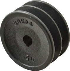 Browning - 5/8" Bore, 1-31/32 Long, 3.55" Outside Diam, Finished Bore Two Groove V Belt Sheave - 3.2 Belt Pitch B, 2.8" Pitch Diam of 4L Belt - USA Tool & Supply