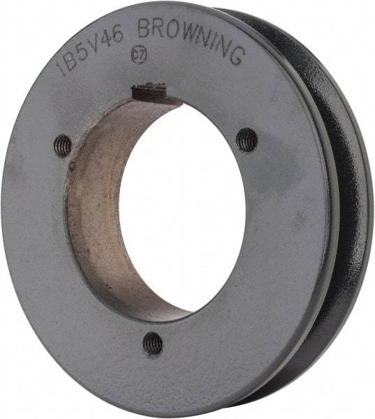Browning - 1 Groove, 5/8 to 2-1/4 Bore Diam, 4.88" Outside Diam, QD Bushed V Belt Sheave - 4.7 5V Diam Belt Pitch - USA Tool & Supply