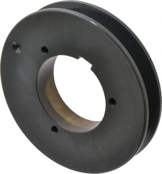Browning - 1 Groove, 5/8 to 2-1/4 Bore Diam, 5.48" Outside Diam, QD Bushed V Belt Sheave - 5.3 5V Diam Belt Pitch - USA Tool & Supply