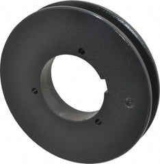 Browning - 1 Groove, 5/8 to 2-1/4 Bore Diam, 6.08" Outside Diam, QD Bushed V Belt Sheave - 5.9 5V Diam Belt Pitch - USA Tool & Supply