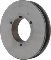 Browning - 1 Groove, 5/8 to 2-1/4 Bore Diam, 6.28" Outside Diam, QD Bushed V Belt Sheave - 6.1 5V Diam Belt Pitch - USA Tool & Supply