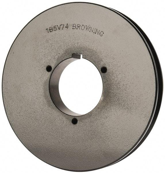 Browning - 1 Groove, 5/8 to 2-1/4 Bore Diam, 7.68" Outside Diam, QD Bushed V Belt Sheave - 7.5 5V Diam Belt Pitch - USA Tool & Supply