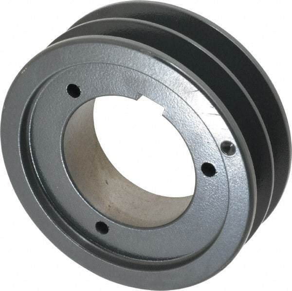 Browning - 2 Groove, 5/8 to 2-1/4 Bore Diam, 4.88" Outside Diam, QD Bushed V Belt Sheave - 4.7 5V Diam Belt Pitch - USA Tool & Supply