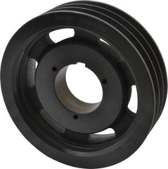 Browning - 3 Groove, 5/8 to 2-1/4 Bore Diam, 8.28" Outside Diam, QD Bushed V Belt Sheave - 8.1 5V Diam Belt Pitch - USA Tool & Supply