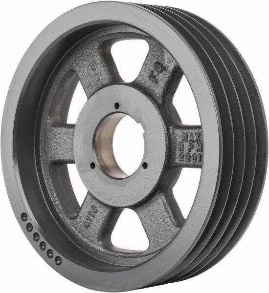 Browning - 4 Groove, 5/8 to 2-1/4 Bore Diam, 11.28" Outside Diam, QD Bushed V Belt Sheave - 11.1 5V Diam Belt Pitch - USA Tool & Supply