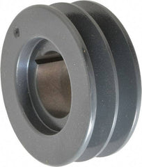 Browning - 2 Groove, 1/2 to 2-7/16 Bore Diam, 4.48" Outside Diam, QD Bushed V Belt Sheave - 4.3 5V Diam Belt Pitch - USA Tool & Supply