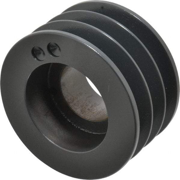 Browning - 3 Groove, 1/2 to 2-7/16 Bore Diam, 4.48" Outside Diam, QD Bushed V Belt Sheave - 4.3 5V Diam Belt Pitch - USA Tool & Supply