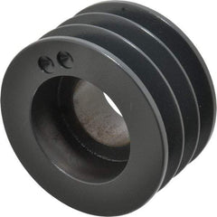 Browning - 3 Groove, 1/2 to 2-7/16 Bore Diam, 4.48" Outside Diam, QD Bushed V Belt Sheave - 4.3 5V Diam Belt Pitch - USA Tool & Supply