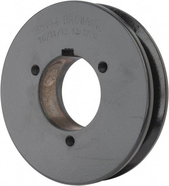 Browning - 1 Groove, 1/2 to 2-7/16 Bore Diam, 4.68" Outside Diam, QD Bushed V Belt Sheave - 4.5 5V Diam Belt Pitch - USA Tool & Supply