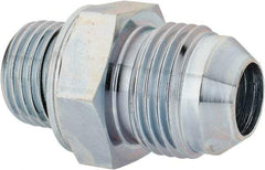 Voss - 3/4-16 x M16x1.5 Male Thread, Zinc Plated Carbon Steel Industrial Pipe Adapter - MJIC x Male Metric - USA Tool & Supply