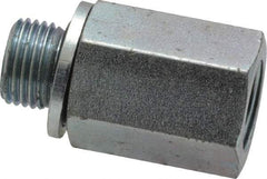 Voss - 1/8 Male Thread x 1/8 Female Thread, Zinc Plated Carbon Steel Industrial Pipe Adapter - MBSPP x FNPT - USA Tool & Supply