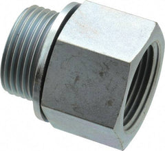 Voss - 1 Male Thread x 1 Female Thread, Zinc Plated Carbon Steel Industrial Pipe Adapter - MBSPP x FNPT - USA Tool & Supply
