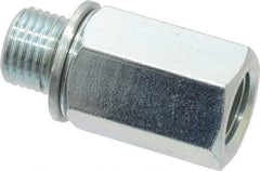 Voss - M10x1 Male Thread x 1/8 Female Thread, Zinc Plated Carbon Steel Industrial Pipe Adapter - Male Metric x FNPT - USA Tool & Supply