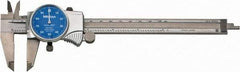 Mitutoyo - 0mm to 6" Range, 0.001" Graduation, 0.1" per Revolution, Dial Caliper - Blue Face, 1-9/16" Jaw Length, Accurate to 0.0010" - USA Tool & Supply