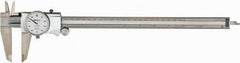 Mitutoyo - 0mm to 12" Range, 0.001" Graduation, 0.1" per Revolution, Dial Caliper - White Face, 2-1/2" Jaw Length, Accurate to 0.0020" - USA Tool & Supply