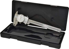 Mitutoyo - 0mm to 6" Range, 0.001" Graduation, 0.1" per Revolution, Dial Caliper - White Face, 1-9/16" Jaw Length, Accurate to 0.0010" - USA Tool & Supply
