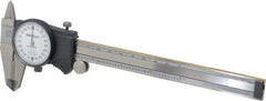 Mitutoyo - 0mm to 6" Range, 0.001" Graduation, 0.2" per Revolution, Dial Caliper - White Face, 1-9/16" Jaw Length, Accurate to 0.0010" - USA Tool & Supply