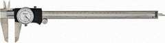 Mitutoyo - 0" to 12" Range, 0.001" Graduation, 0.2" per Revolution, Dial Caliper - White Face, 2-1/2" Jaw Length, Accurate to 0.0020" - USA Tool & Supply
