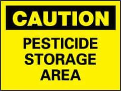 NMC - "Caution - Pesticide Storage Area", 10" Long x 14" Wide, Rigid Plastic Safety Sign - Rectangle, 0.05" Thick, Use for Hazardous Materials - USA Tool & Supply